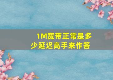 1M宽带正常是多少延迟、高手来作答。