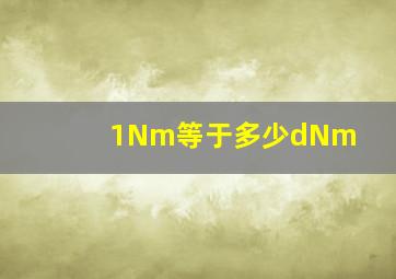 1Nm等于多少dNm(