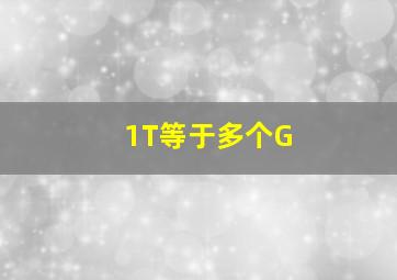 1T等于多个G(