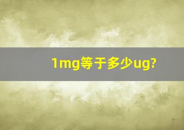 1mg等于多少ug?