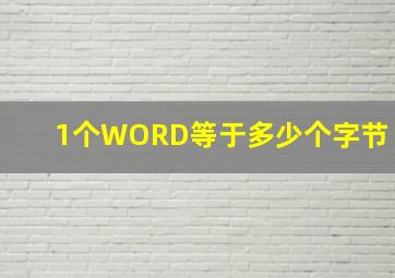 1个WORD等于多少个字节