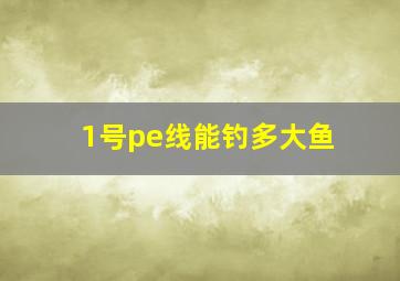 1号pe线能钓多大鱼