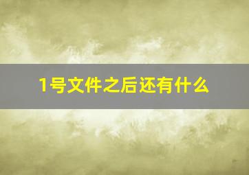 1号文件之后还有什么