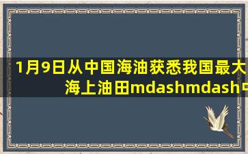 1月9日从中国海油获悉,我国最大海上油田——中国海油旗下( ),2021年...