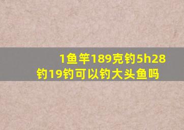 1鱼竿189克钓5h28钓19钓可以钓大头鱼吗 