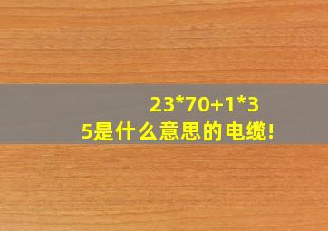 2(3*70+1*35)是什么意思的电缆!