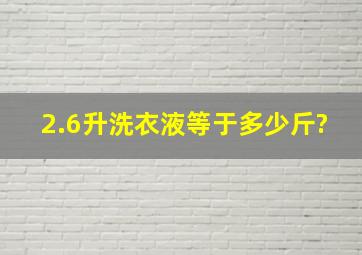 2.6升洗衣液等于多少斤?