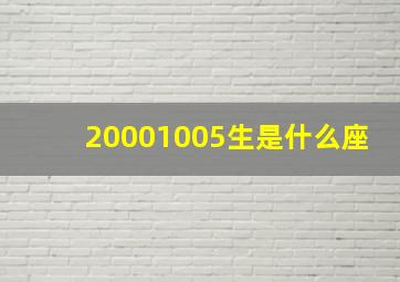 20001005生是什么座