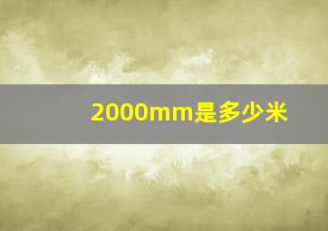 2000mm是多少米