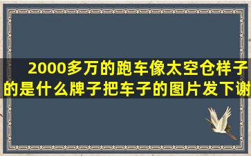 2000多万的跑车,像太空仓样子的是什么牌子,把车子的图片发下,谢谢,