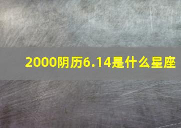 2000阴历6.14是什么星座