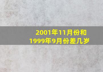 2001年11月份和1999年9月份差几岁(