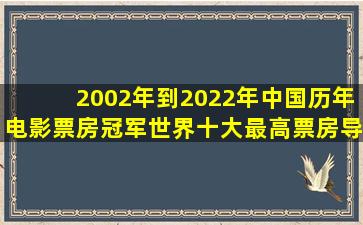2002年到2022年中国历年电影票房冠军,世界十大最高票房导演!