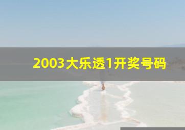 2003大乐透1开奖号码