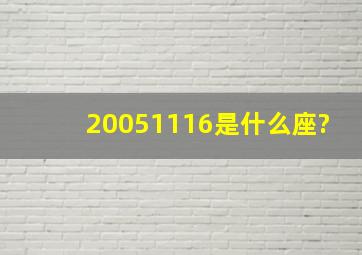 20051116是什么座?