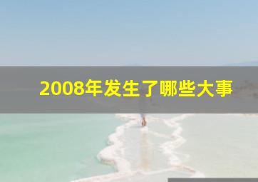 2008年发生了哪些大事