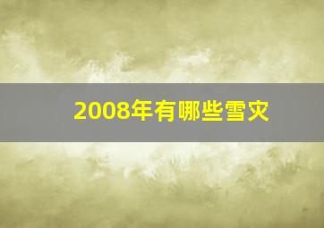 2008年有哪些雪灾