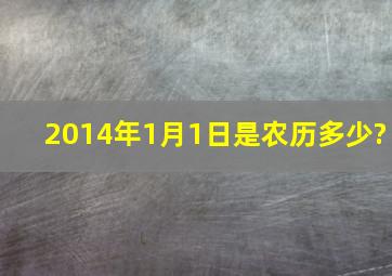 2014年1月1日是农历多少?