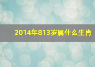 2014年813岁属什么生肖