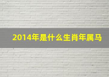 2014年是什么生肖年属马