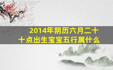 2014年阴历六月二十十点出生宝宝五行属什么