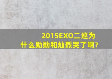 2015EXO二巡为什么勋勋和灿烈哭了啊?