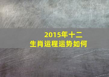 2015年十二生肖运程运势如何(