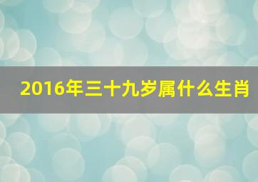 2016年三十九岁属什么生肖