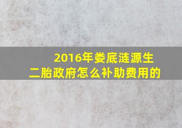 2016年娄底涟源生二胎政府怎么补助费用的