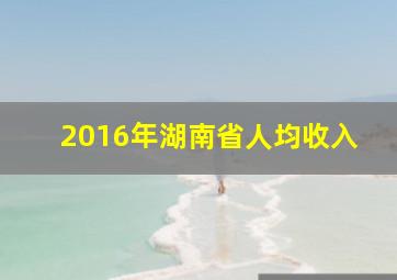 2016年湖南省人均收入