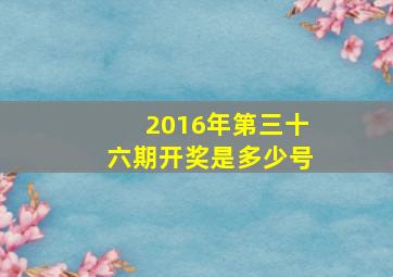 2016年第三十六期开奖是多少号