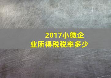 2017小微企业所得税税率多少(