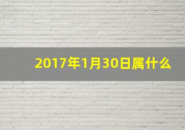 2017年1月30日属什么