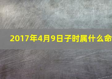 2017年4月9日子时属什么命