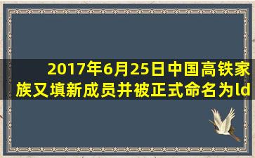 2017年6月25日中国高铁家族又填新成员,并被正式命名为“