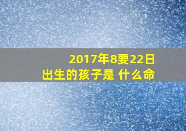 2017年8要22日出生的孩子是 什么命