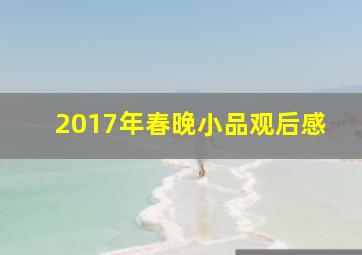 2017年春晚小品观后感