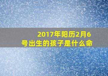 2017年阳历2月6号出生的孩子是什么命