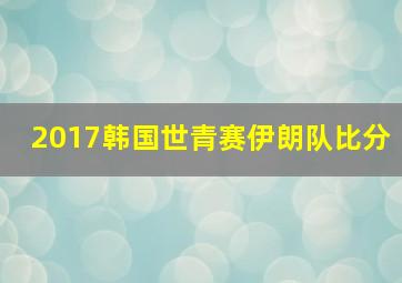 2017韩国世青赛伊朗队比分