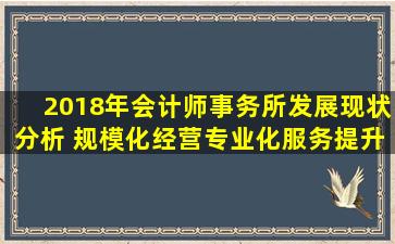 2018年会计师事务所发展现状分析 规模化经营、专业化服务提升核心竞争...