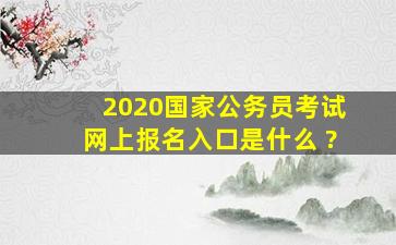 2020国家公务员考试网上报名入口是什么 ?