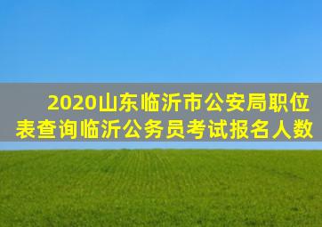 2020山东临沂市公安局职位表查询临沂公务员考试报名人数