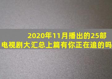 2020年11月播出的25部电视剧大汇总(上篇),有你正在追的吗