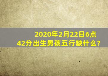 2020年2月22日6点42分出生,男孩,五行缺什么?