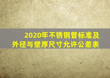 2020年不锈钢管标准及外径与壁厚尺寸允许公差表 