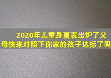 2020年儿童身高表出炉了,父母快来对照下,你家的孩子达标了吗