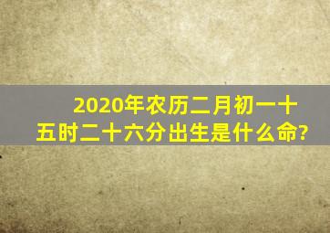 2020年农历二月初一十五时二十六分出生是什么命?