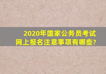 2020年国家公务员考试网上报名注意事项有哪些?