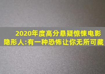 2020年度高分悬疑惊悚电影《隐形人》:有一种恐怖让你无所可藏