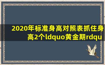 2020年标准身高对照表,抓住身高2个“黄金期”,娃可再高一大截...